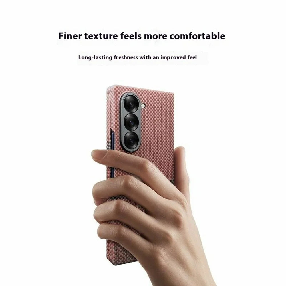 For Samsung Galaxy Z Fold6 5G Magnetic Case Precise Cutouts Aramid Fiber Phone Cover with Metal Lens Frame / Front Frame - Moon - 7
