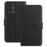 For Samsung Galaxy XCover7 Pro Leather Case Wallet Stand Solid Color Anti Drop Phone Cover - Black - 1