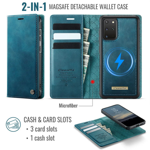CASEME For Samsung Galaxy S20 Plus 5G Case  C49 Magnetic Case RFID Blocking Detachable Wallet Leather Phone Cover - Green - 2