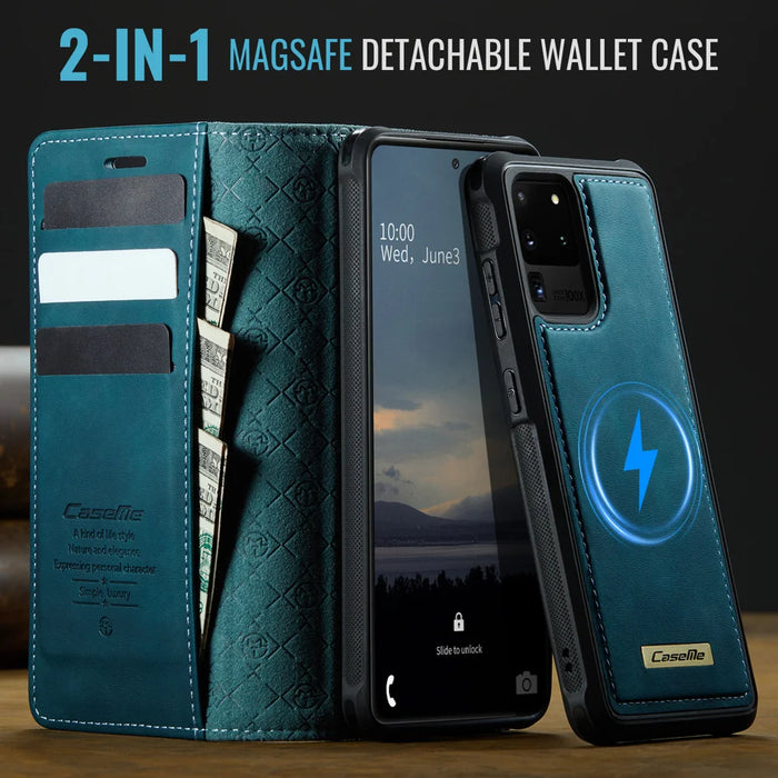 CASEME For Samsung Galaxy S20 Ultra Case  C49 Magnetic Case RFID Blocking Detachable Wallet Leather Phone Cover - Green - 4