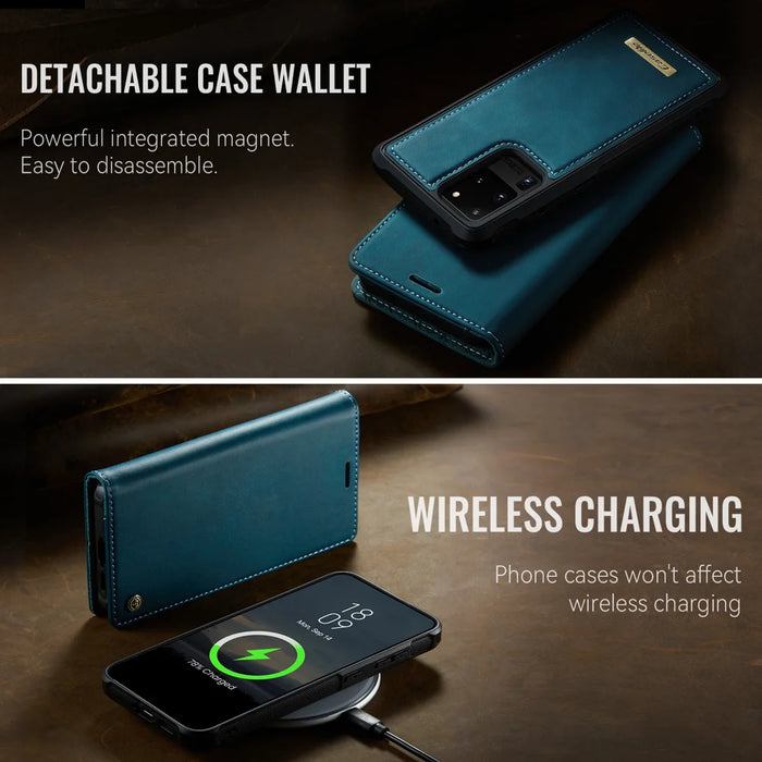 CASEME For Samsung Galaxy S20 Ultra Case  C49 Magnetic Case RFID Blocking Detachable Wallet Leather Phone Cover - Green - 7