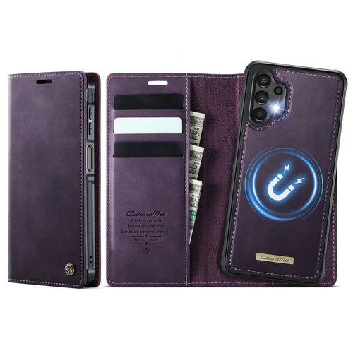 CASEME For Samsung Galaxy A13 5G / Galaxy A04s 5G / Galaxy A13 4G Magnetic Case  C49 RFID Blocking Detachable Wallet Leather Phone Cover - Purple - 1