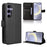 For Samsung Galaxy S25 FE Leather Wallet Case with Strap Diamond Texture Phone Cover - Black - 1