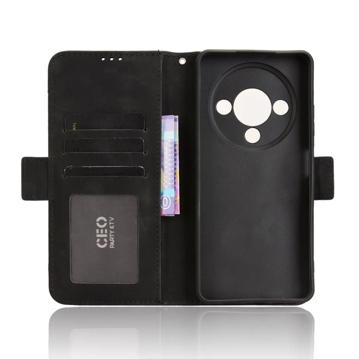 For ZTE Blade A76 5G Leather Case Phone Wallet Cover with Multiple Card Slots - Black - 5