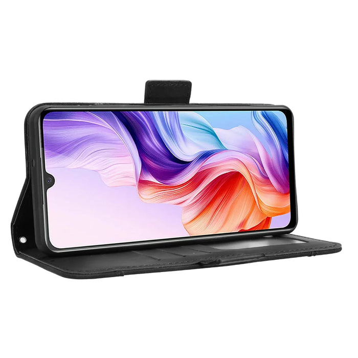 For ZTE Blade A76 5G Leather Case Phone Wallet Cover with Multiple Card Slots - Black - 7