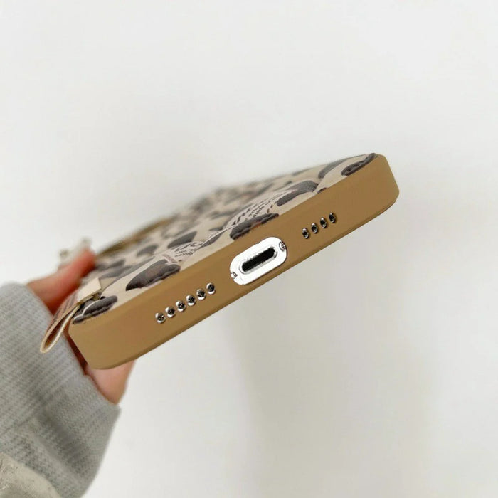 For iPhone 16 Pro Max Case Down Jacket Leopard Print Acrylic Phone Back Cover - Pink - 7