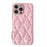 For iPhone 16 Pro Case Down Jacket Leopard Print Acrylic Phone Back Cover - Pink - 1