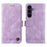 For Samsung Galaxy S25 FE Leather Wallet Cases Skin Touch Phone Cover Stand with Strap - Purple - 1