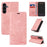 BETOPNICE For Samsung Galaxy S25 FE Case  Magnetic Closure RFID Blocking Wallet Stand Leather Phone Cover - Pink - 3