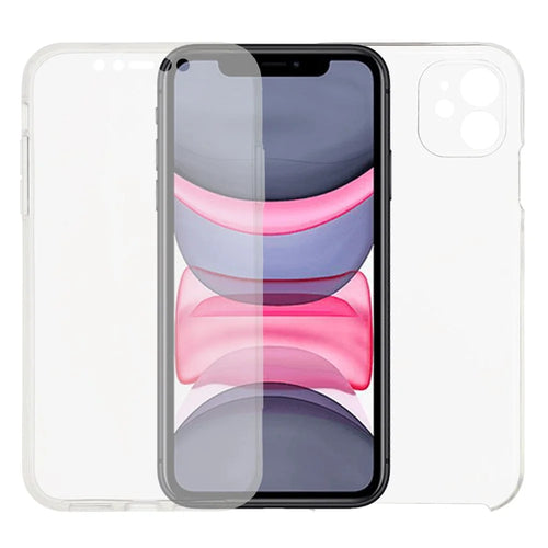 For iPhone 11 Case TPU Frame Clear Acrylic Back Phone Cover with PET Film - 1