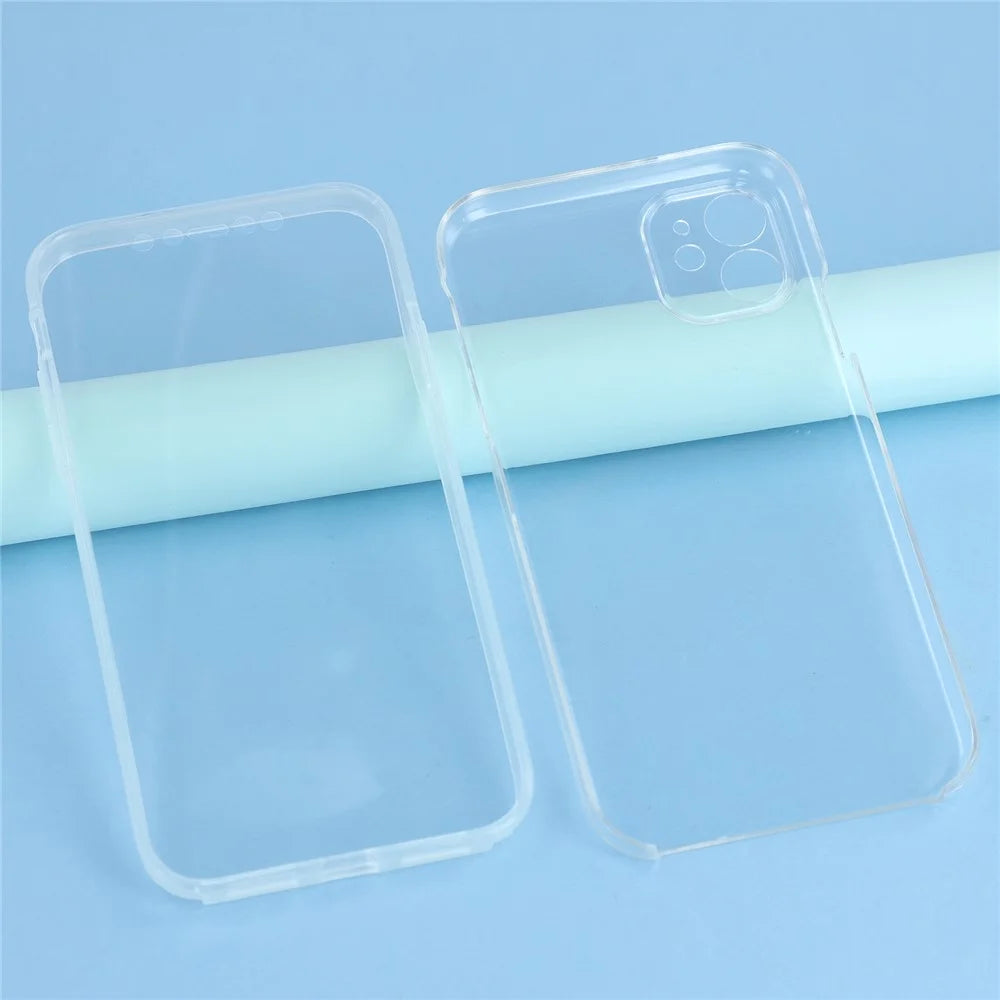 For iPhone 11 Case TPU Frame Clear Acrylic Back Phone Cover with PET Film - 3