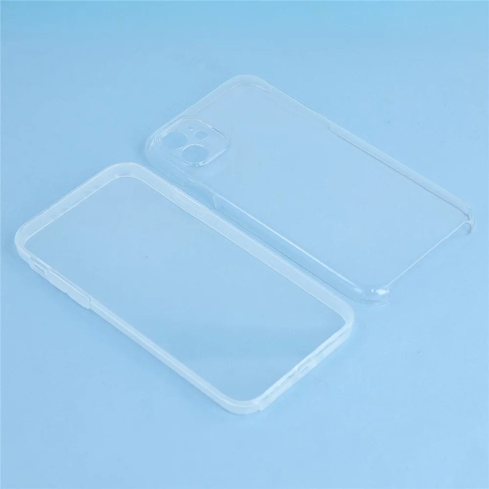 For iPhone 11 Case TPU Frame Clear Acrylic Back Phone Cover with PET Film - 4