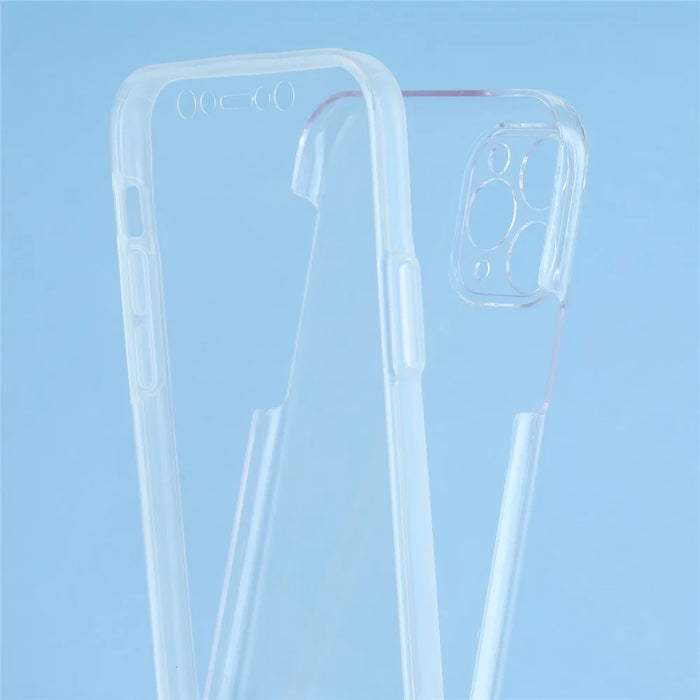 For iPhone 11 Pro Case TPU Frame Clear Acrylic Back Phone Cover with PET Film - 5