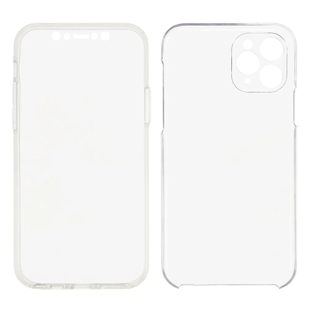 For iPhone 11 Pro Max Case TPU Frame Clear Acrylic Back Phone Cover with PET Film - 2