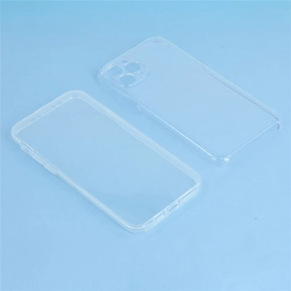 For iPhone 11 Pro Max Case TPU Frame Clear Acrylic Back Phone Cover with PET Film - 4