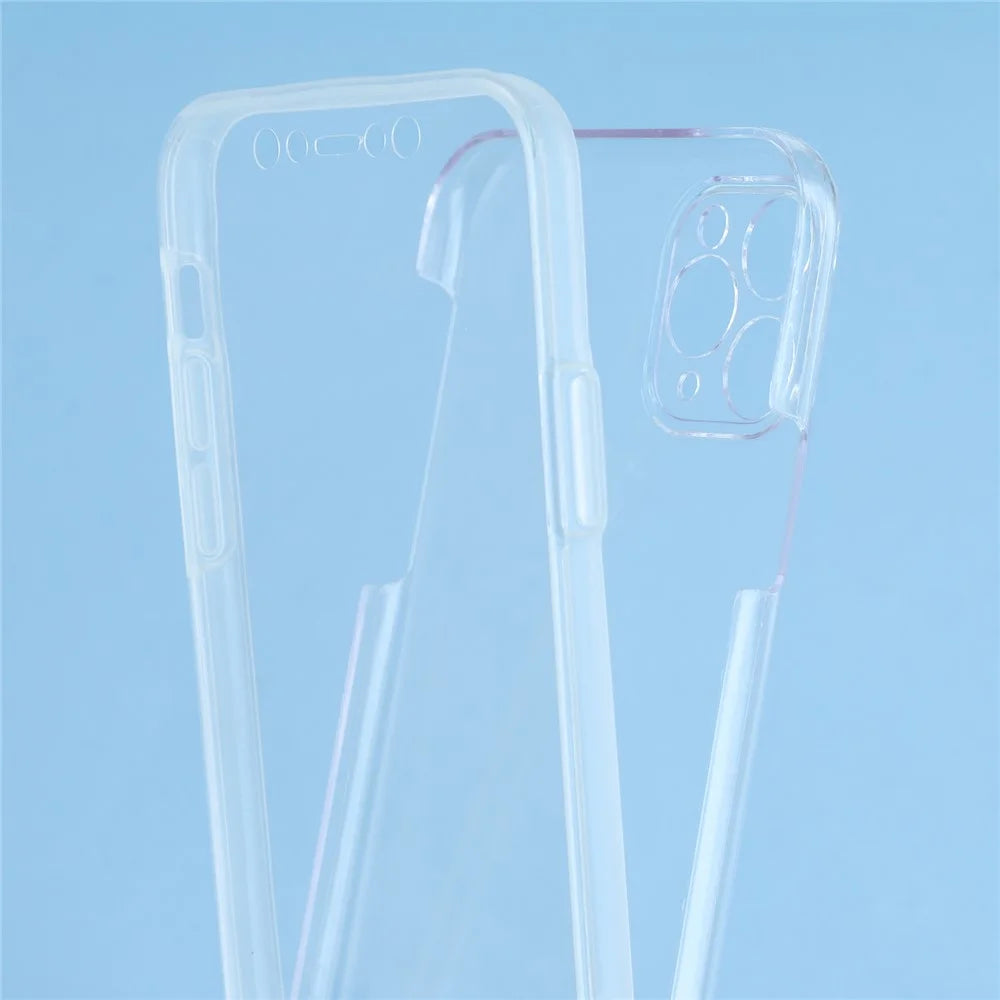 For iPhone 11 Pro Max Case TPU Frame Clear Acrylic Back Phone Cover with PET Film - 5