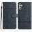 For Samsung Galaxy S25 FE Wallet Case Line Imprinted Cowhide Texture PU Leather Phone Cover - Blue - 1