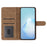 For Samsung Galaxy S25 FE Wallet Case Line Imprinted Cowhide Texture PU Leather Phone Cover - Blue - 2