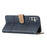 For Samsung Galaxy S25 FE Wallet Case Line Imprinted Cowhide Texture PU Leather Phone Cover - Blue - 4