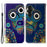 For Samsung Galaxy S25 FE Case Pattern Leather Wallet Phone Cover with Strap - Blue Owl - 1