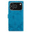 For iPhone 18 Pro / 17 Pro Leather Case Imprinted Floral Pattern Wallet Stand Flip Phone Cover - Blue - 5