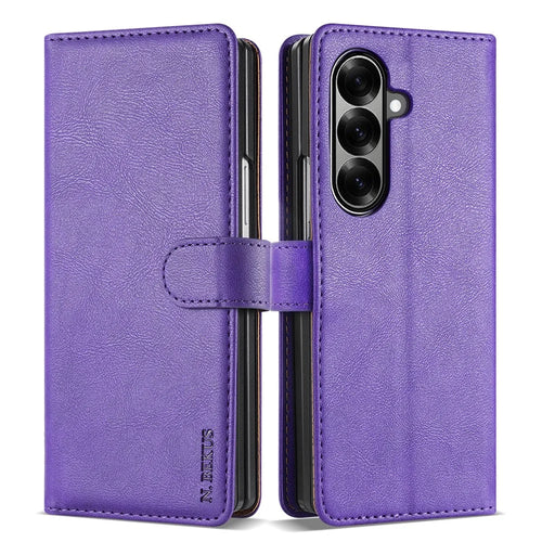N.BEKUS CSJ-001 For Samsung Galaxy Z Fold7 5G Stand Case PU Leather Wallet Phone Cover - Purple - 1