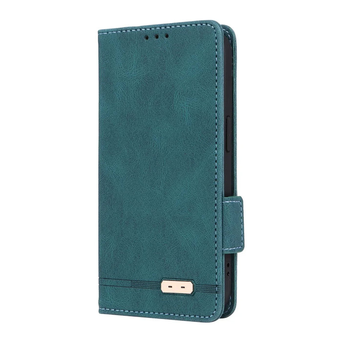 For iPhone 17 Case Leather Wallet Flip Phone Cover with Hardware Decor - Blue - 6