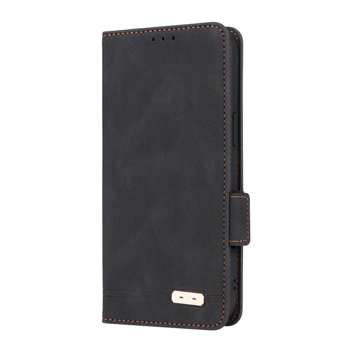 For iPhone 18 Pro / 17 Pro Case Leather Wallet Flip Phone Cover with Hardware Decor - Black - 6
