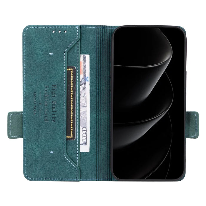For iPhone 18 Pro Max / 17 Pro Max Case Leather Wallet Flip Phone Cover with Hardware Decor - Blue - 2