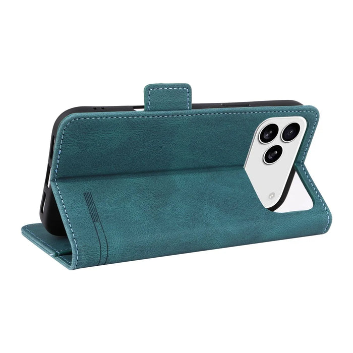 For iPhone 18 Pro Max / 17 Pro Max Case Leather Wallet Flip Phone Cover with Hardware Decor - Blue - 4