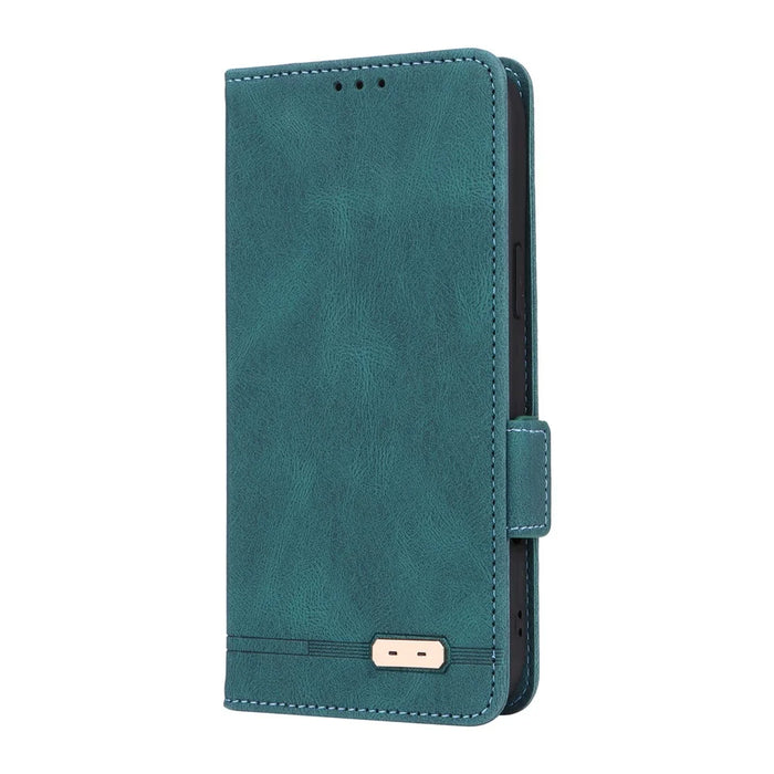 For iPhone 18 Pro Max / 17 Pro Max Case Leather Wallet Flip Phone Cover with Hardware Decor - Blue - 6