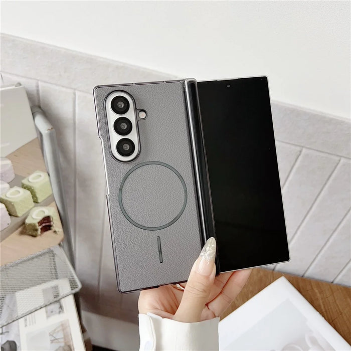 For Samsung Galaxy Z Fold7 5G Phone Magnetic Case Leather + PC Protective Cover - Black - 3