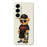 For Samsung Galaxy A56 5G Case Cool Bear Pattern Printing Straight Edge TPU Phone Back Cover - Beige - 1