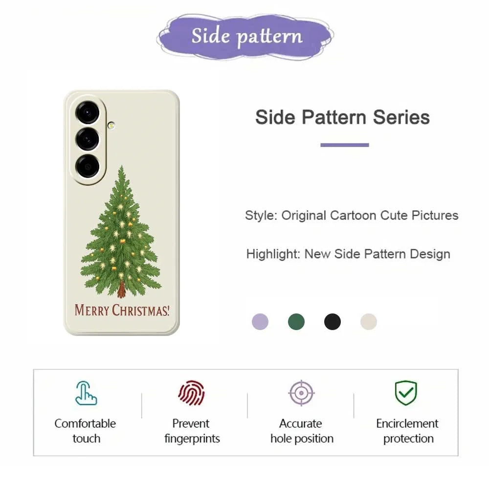 For Samsung Galaxy A56 5G Case Christmas Tree Pattern Printing Straight Edge TPU Phone Back Cover - Beige - 2