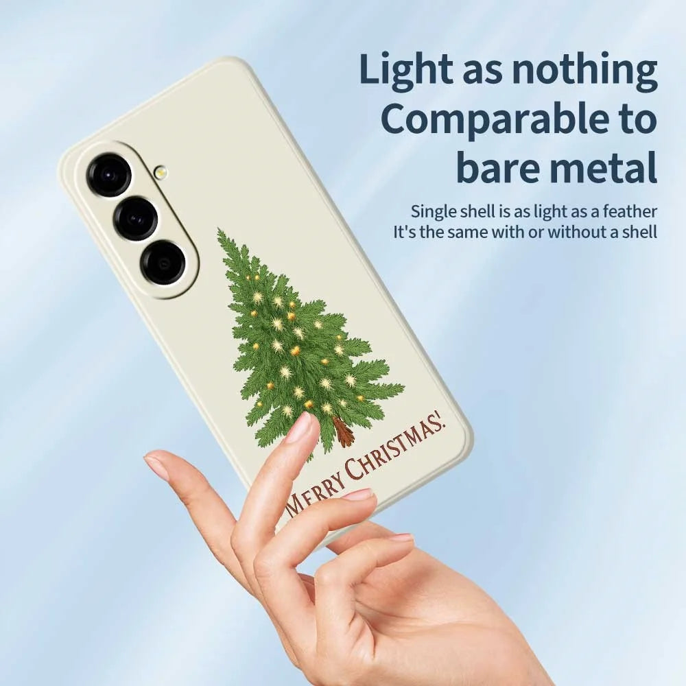For Samsung Galaxy A56 5G Case Christmas Tree Pattern Printing Straight Edge TPU Phone Back Cover - Beige - 4
