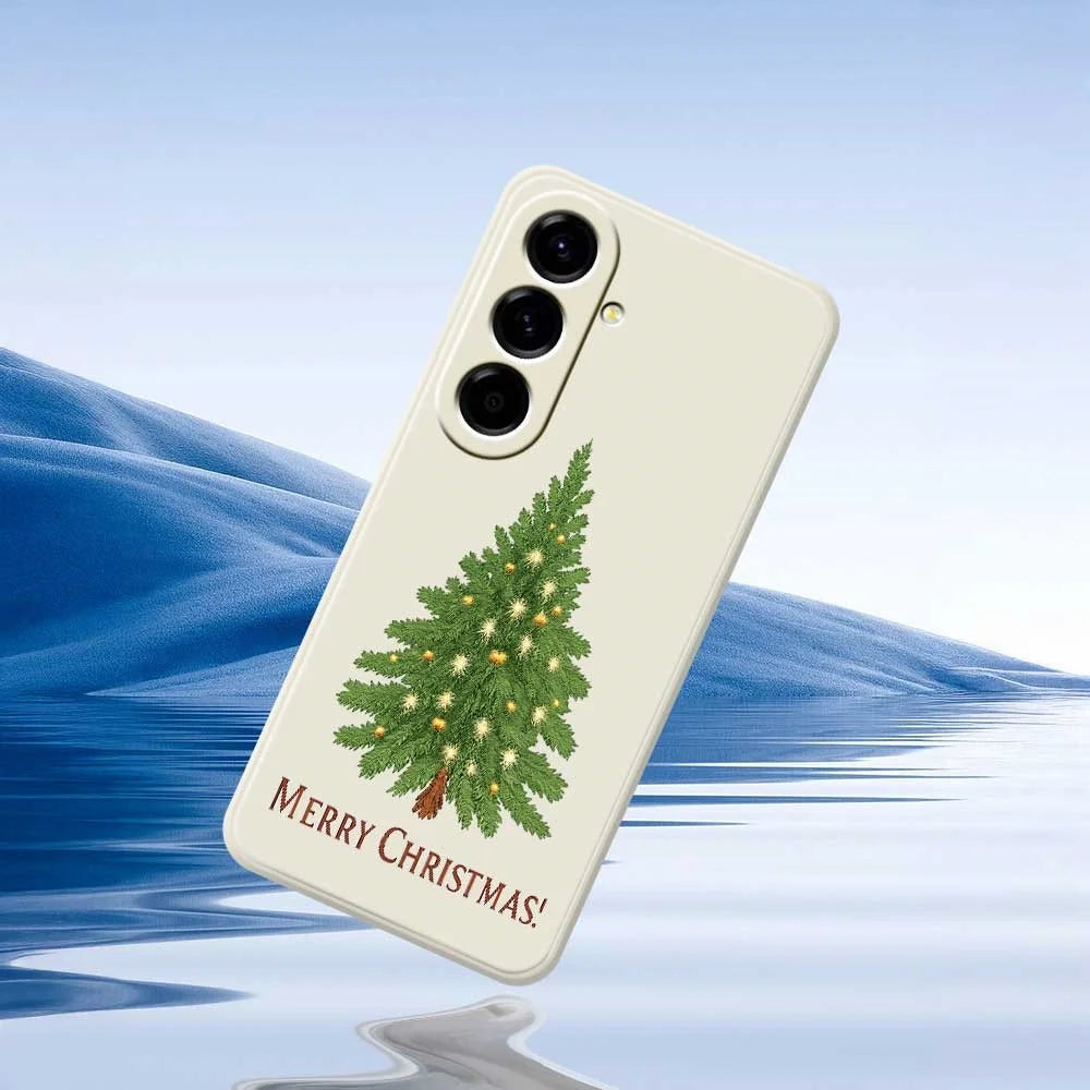 For Samsung Galaxy A56 5G Case Christmas Tree Pattern Printing Straight Edge TPU Phone Back Cover - Beige - 7