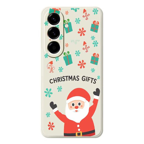 For Samsung Galaxy A56 5G Case Christmas Gifts Pattern Printing Straight Edge TPU Phone Back Cover - Beige - 1