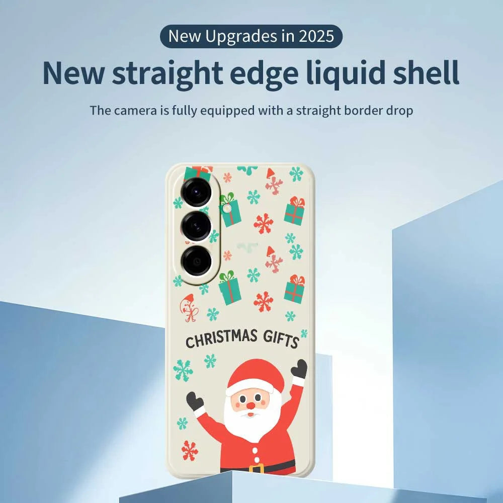 For Samsung Galaxy A56 5G Case Christmas Gifts Pattern Printing Straight Edge TPU Phone Back Cover - Beige - 2