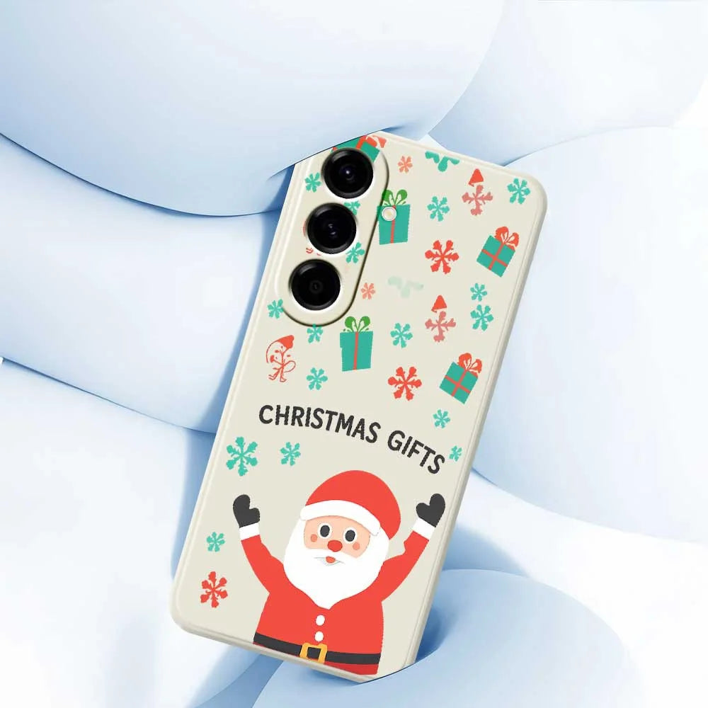 For Samsung Galaxy A56 5G Case Christmas Gifts Pattern Printing Straight Edge TPU Phone Back Cover - Beige - 4