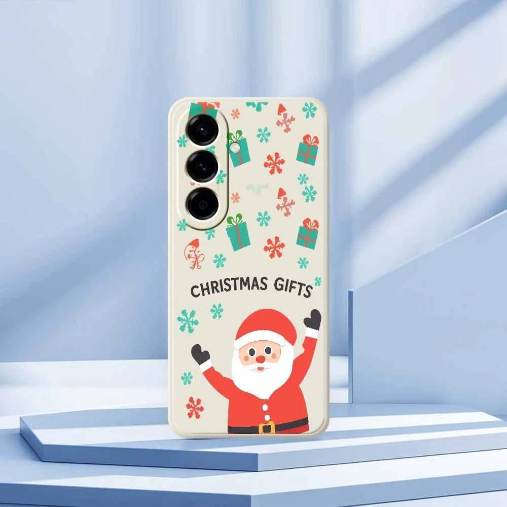For Samsung Galaxy A56 5G Case Christmas Gifts Pattern Printing Straight Edge TPU Phone Back Cover - Beige - 7