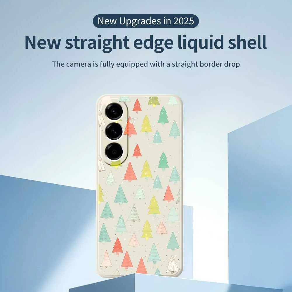 For Samsung Galaxy A56 5G Case Colorful Trees Pattern Printing Straight Edge TPU Phone Back Cover - Beige - 2