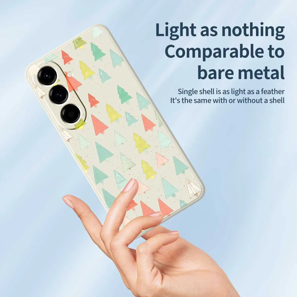 For Samsung Galaxy A56 5G Case Colorful Trees Pattern Printing Straight Edge TPU Phone Back Cover - Beige - 3