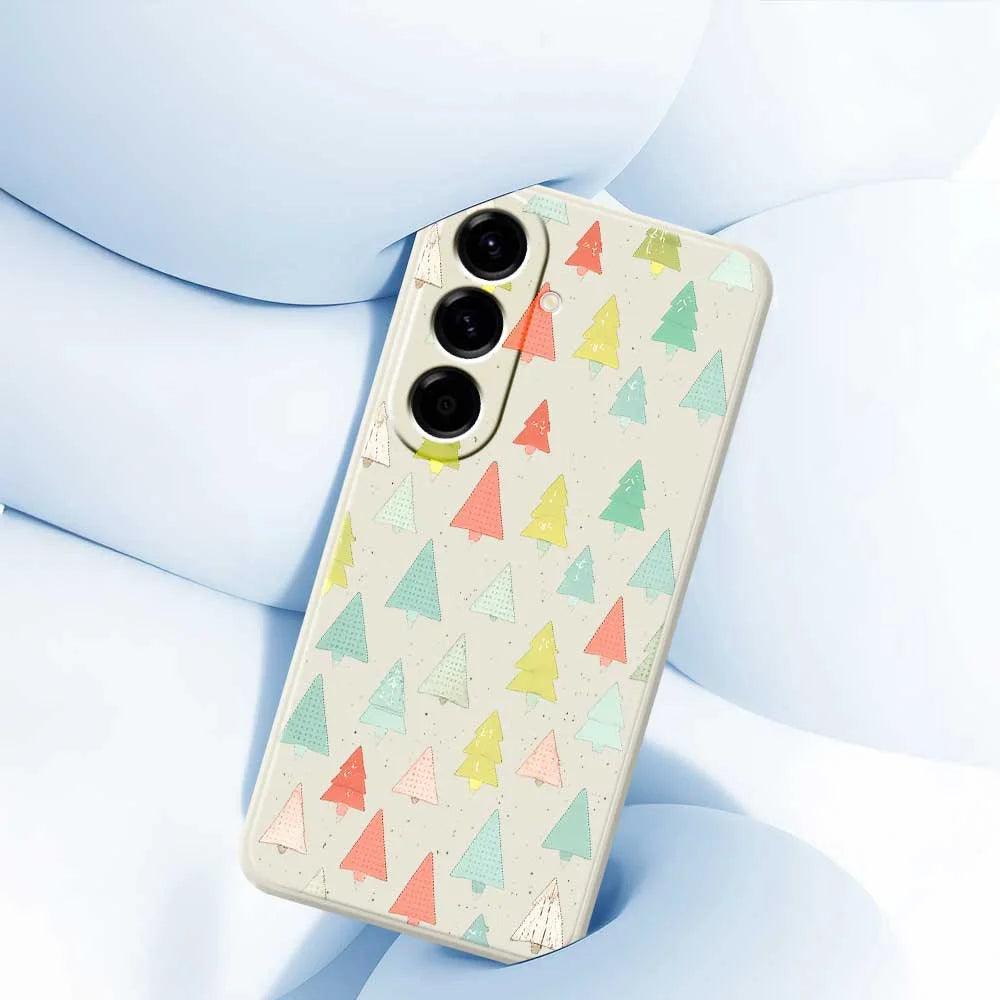For Samsung Galaxy A56 5G Case Colorful Trees Pattern Printing Straight Edge TPU Phone Back Cover - Beige - 4