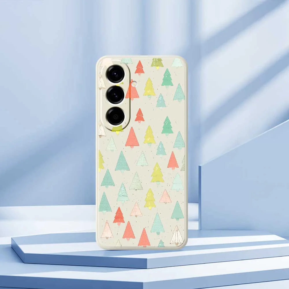 For Samsung Galaxy A56 5G Case Colorful Trees Pattern Printing Straight Edge TPU Phone Back Cover - Beige - 7
