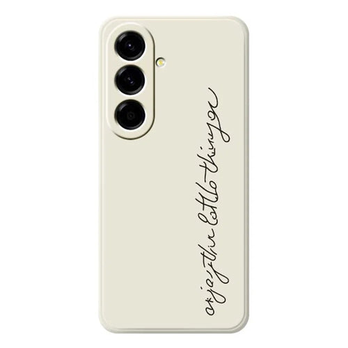For Samsung Galaxy A56 5G Case WordArt Pattern Printing Straight Edge TPU Phone Back Cover - Beige - 1