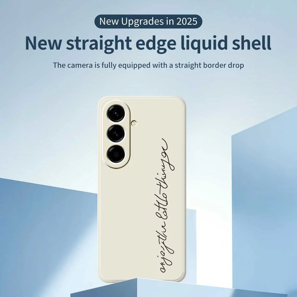 For Samsung Galaxy A56 5G Case WordArt Pattern Printing Straight Edge TPU Phone Back Cover - Beige - 2