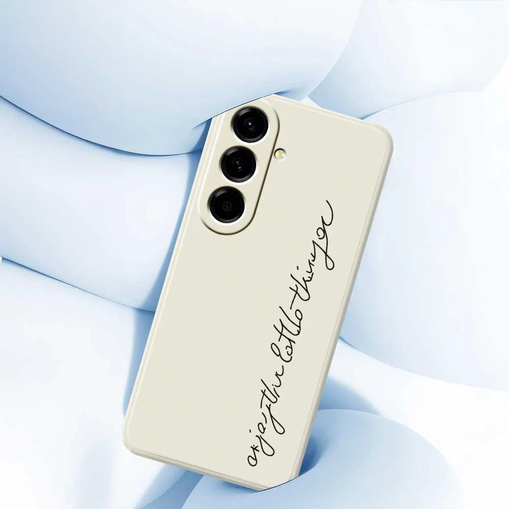 For Samsung Galaxy A56 5G Case WordArt Pattern Printing Straight Edge TPU Phone Back Cover - Beige - 4