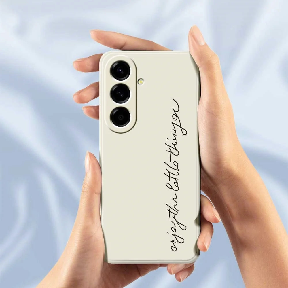 For Samsung Galaxy A56 5G Case WordArt Pattern Printing Straight Edge TPU Phone Back Cover - Beige - 5