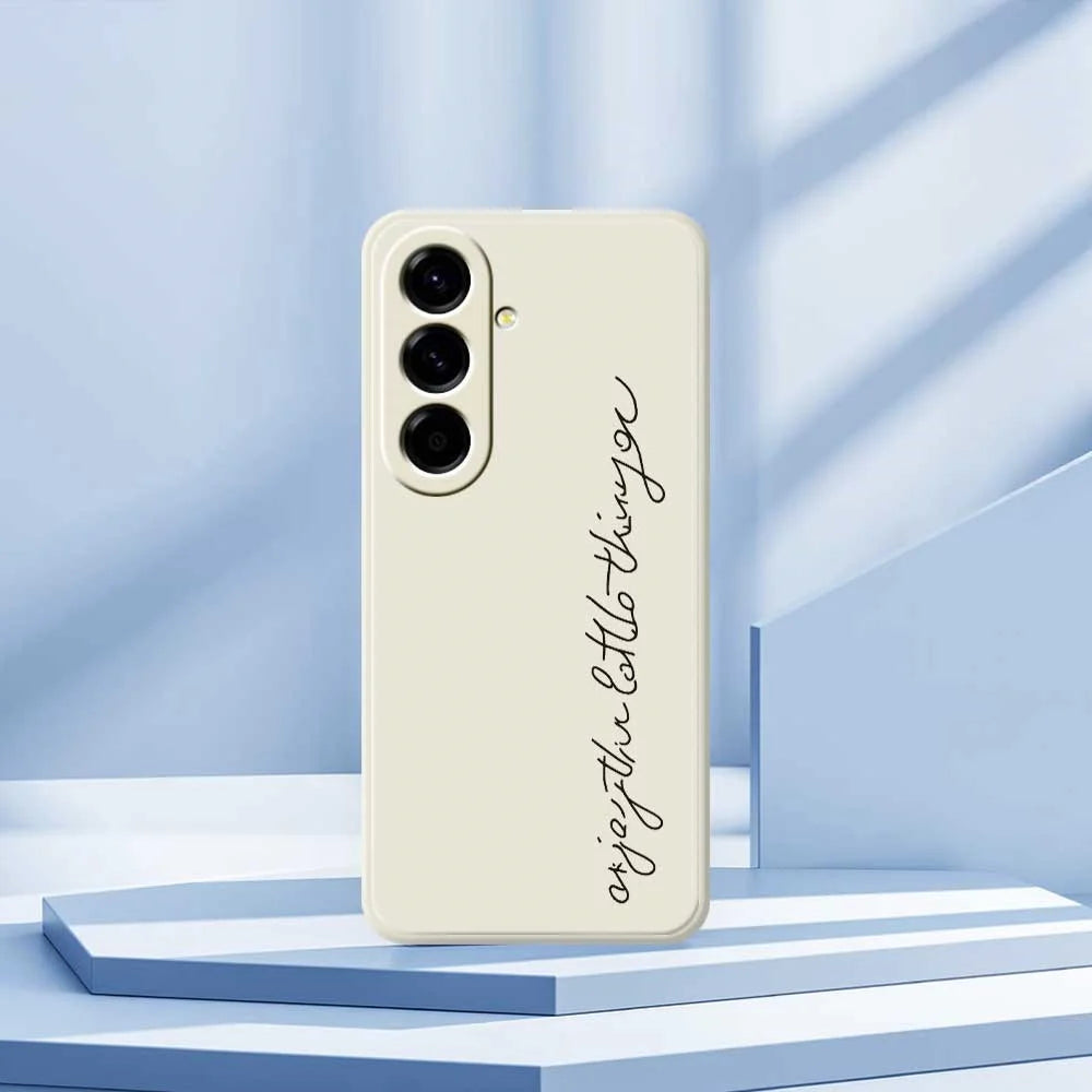 For Samsung Galaxy A56 5G Case WordArt Pattern Printing Straight Edge TPU Phone Back Cover - Beige - 7