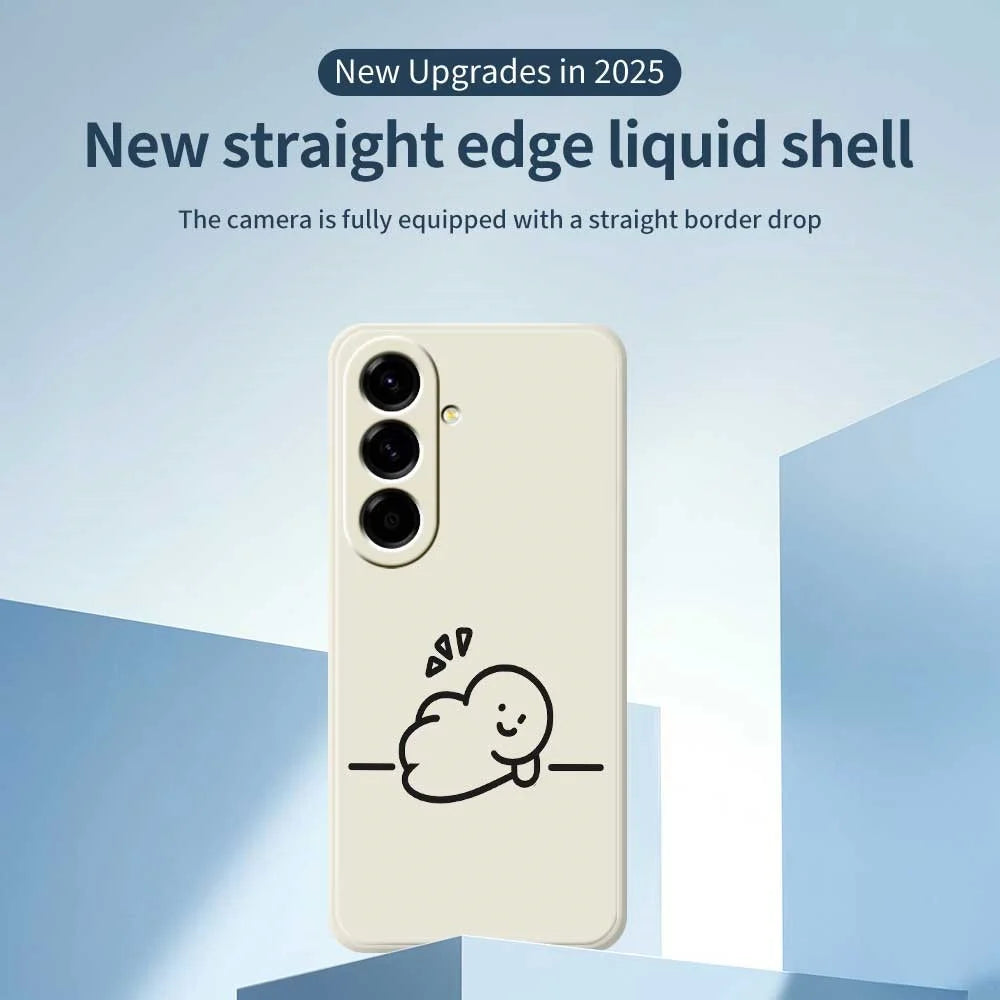 For Samsung Galaxy A56 5G Case Stick Figure Pattern Printing Straight Edge TPU Phone Back Cover - Beige - 2